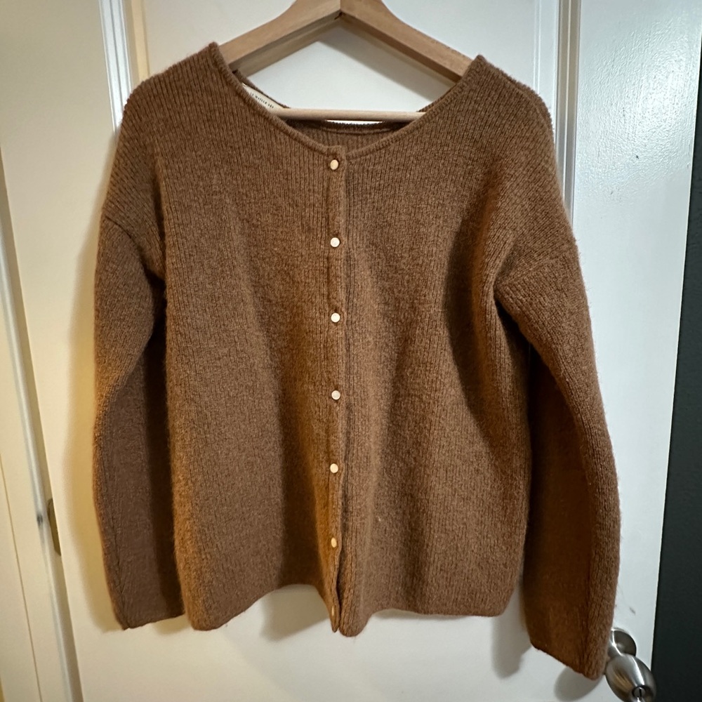 Sezane Gaspard Cardigan Camel